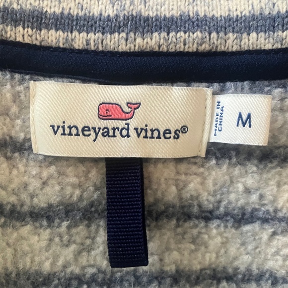 Vineyard Vines Gray with Navy Blue Stripes Vest Size M - Picture 9 of 10